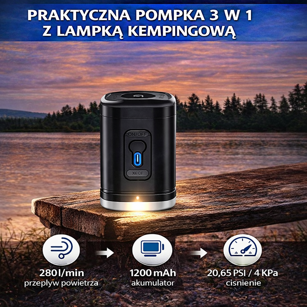 AutoAir™ – Mini Pompka 2w1 do Pompowania i Odsysania Powietrza